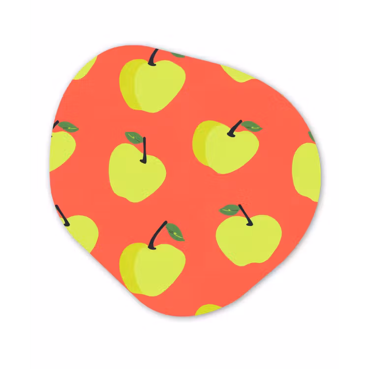 Appels - Modern - Groen Wandcirkel Organisch Aluminium middel 851 -3d