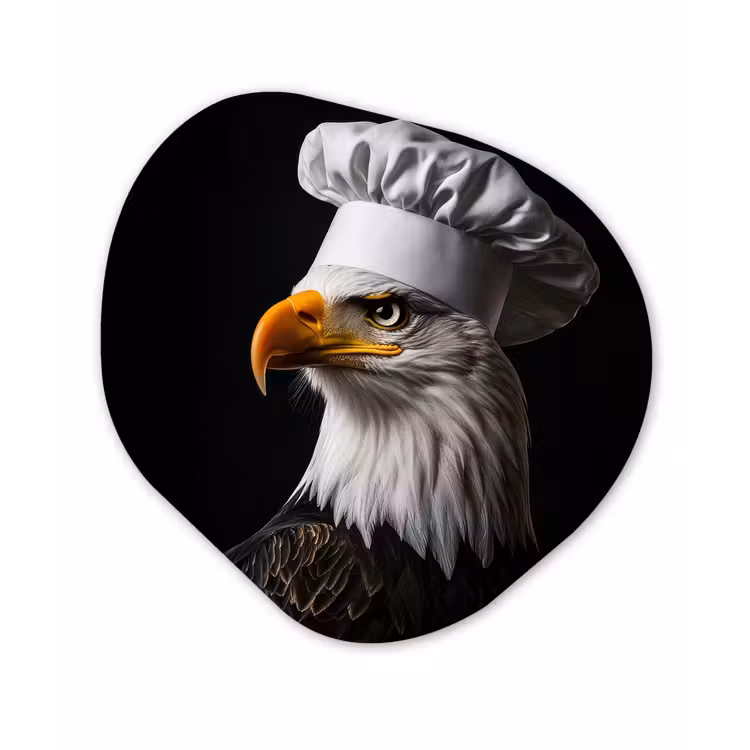 Arend -Amerika - Koksmuts - Vogel - Stoer Wandcirkel Organisch Aluminium middel -3d