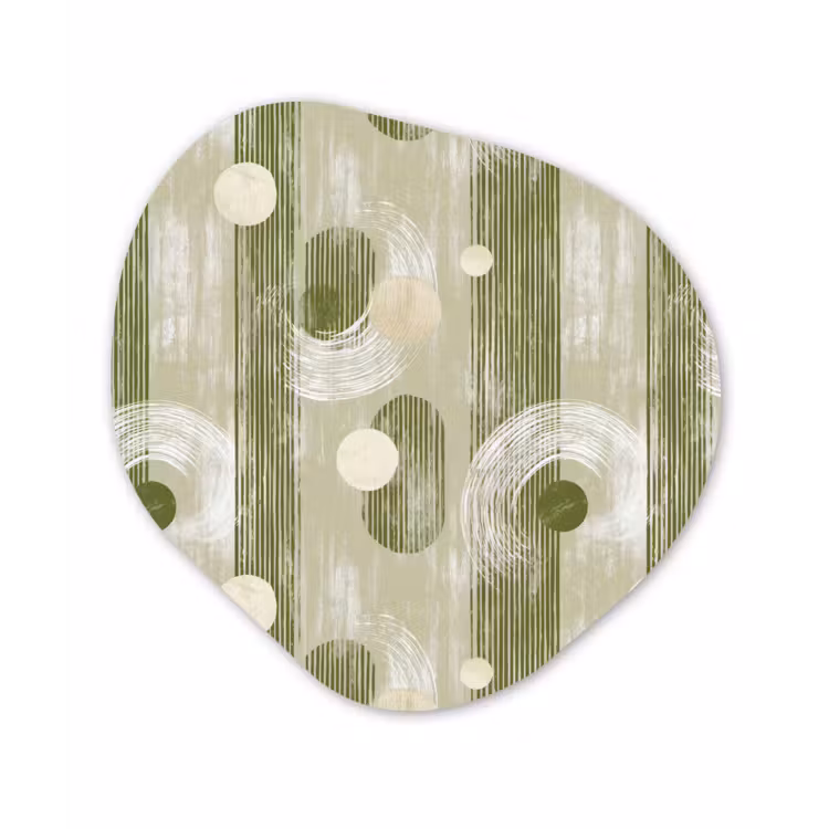 Artistiek - Modern - Groen Wandcirkel Organisch Aluminium middel 851 -3d