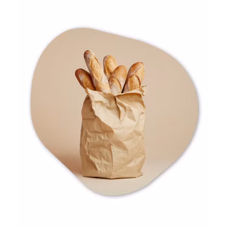 Baguette - Brood - Stokbrood - Beige Wandcirkel Organisch Aluminium middel -3d