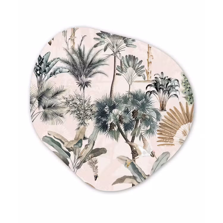 Bladeren - Monstera - Jungle - Tropical Wandcirkel Organisch Aluminium middel -3d