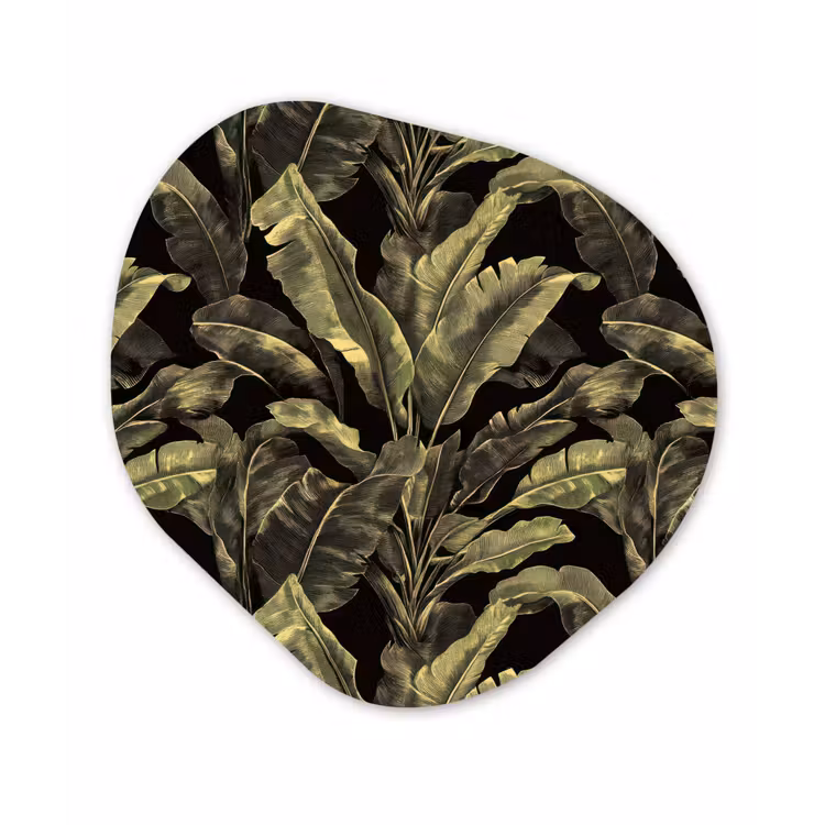 Botanisch - Bladeren - Groen Wandcirkel Organisch Aluminium middel 851 -3d