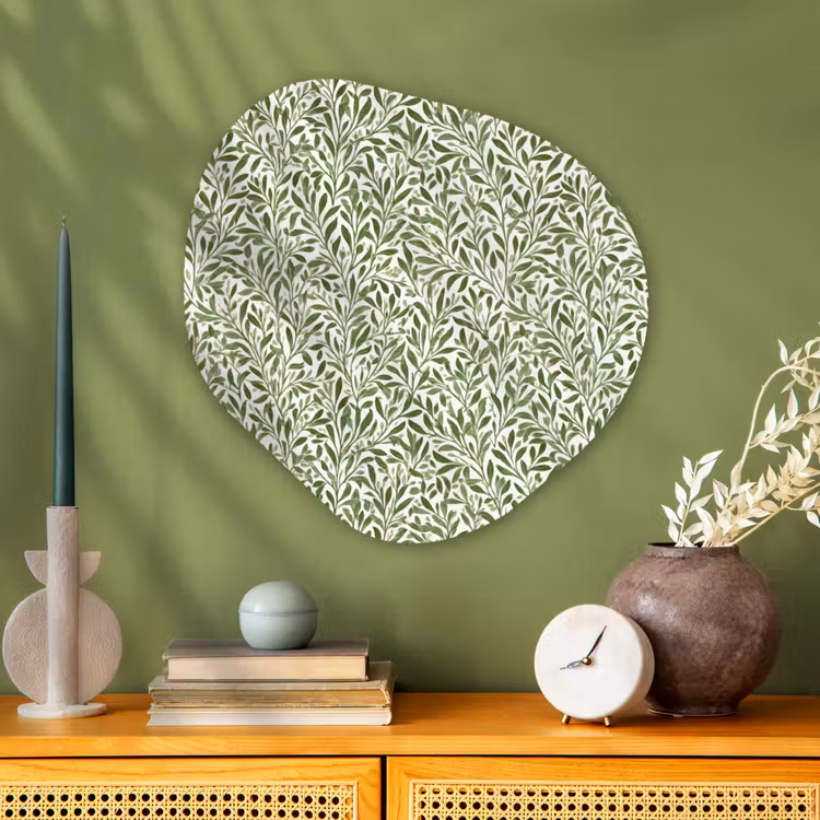 Botanisch - Takken - Groen Wandcirkel Organisch Aluminium middel 851 -sfeer2