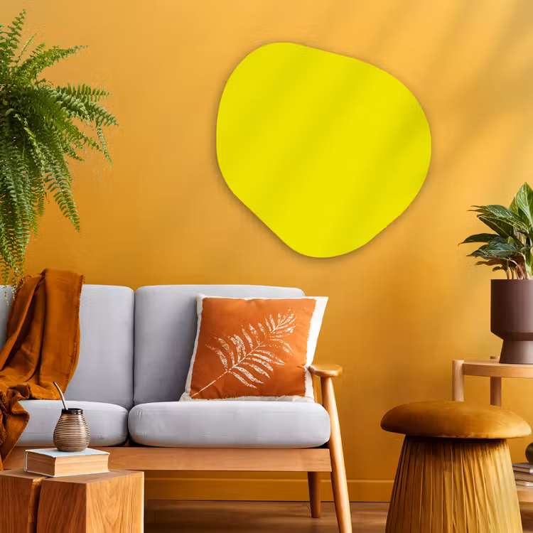 Bright - Canary - Geel Wandcirkel Organisch Aluminium middel 851 -sfeer4