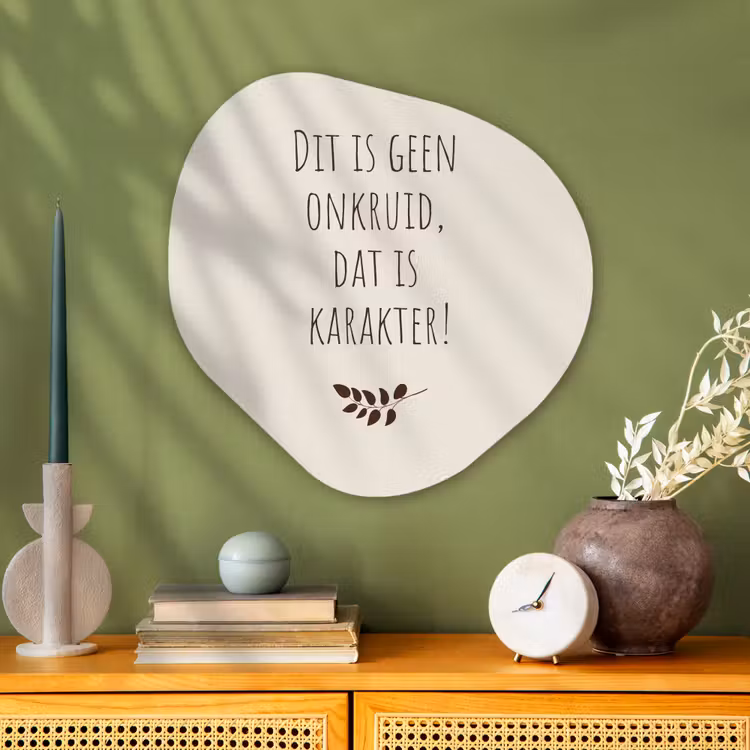 Bruin - Minimalistisch - Quote - Zomer Wandcirkel Organisch Aluminium middel -sfeer2