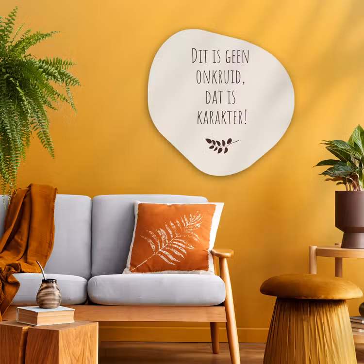 Bruin - Minimalistisch - Quote - Zomer Wandcirkel Organisch Aluminium middel -sfeer4