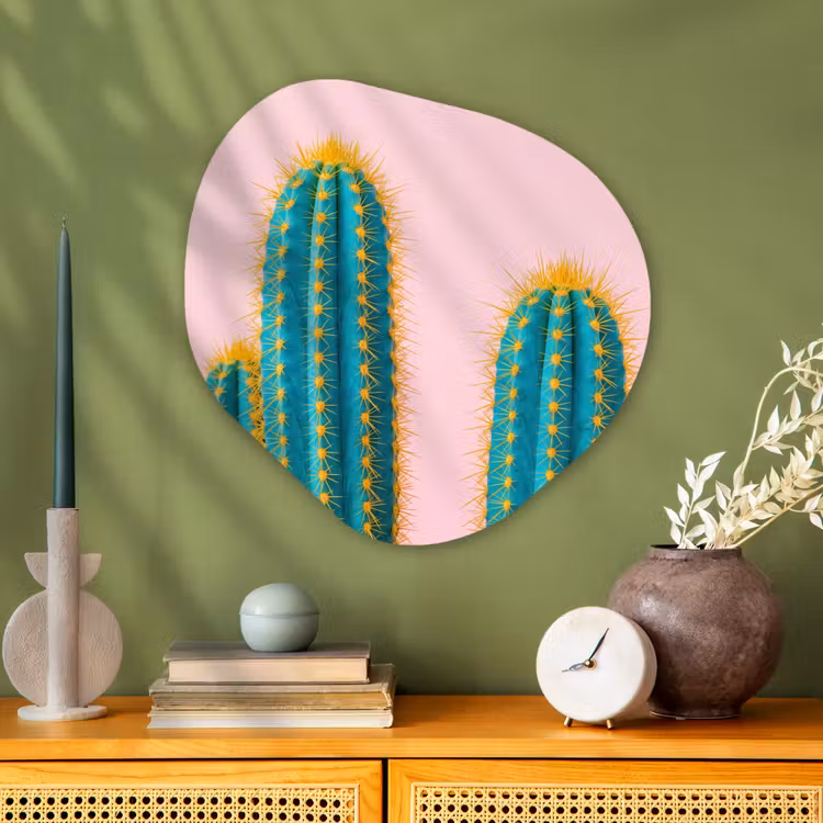 Cactussen - Modern - Pastel Wandcirkel Organisch Aluminium middel -sfeer2