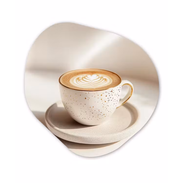 Cappuccino - Schuim - Schotel - Beige Wandcirkel Organisch Aluminium middel -3d