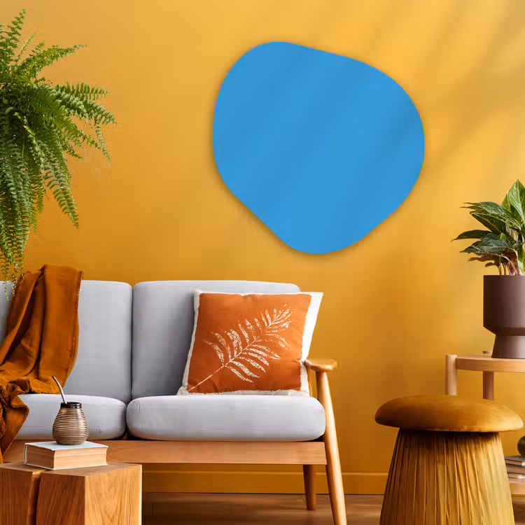 Cerulean - Breeze - Blauw Wandcirkel Organisch Aluminium middel 851 -sfeer4