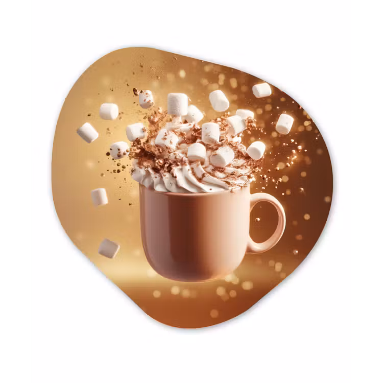 Chocomelk - Drinken - Warm - Bruin Wandcirkel Organisch Aluminium middel -3d