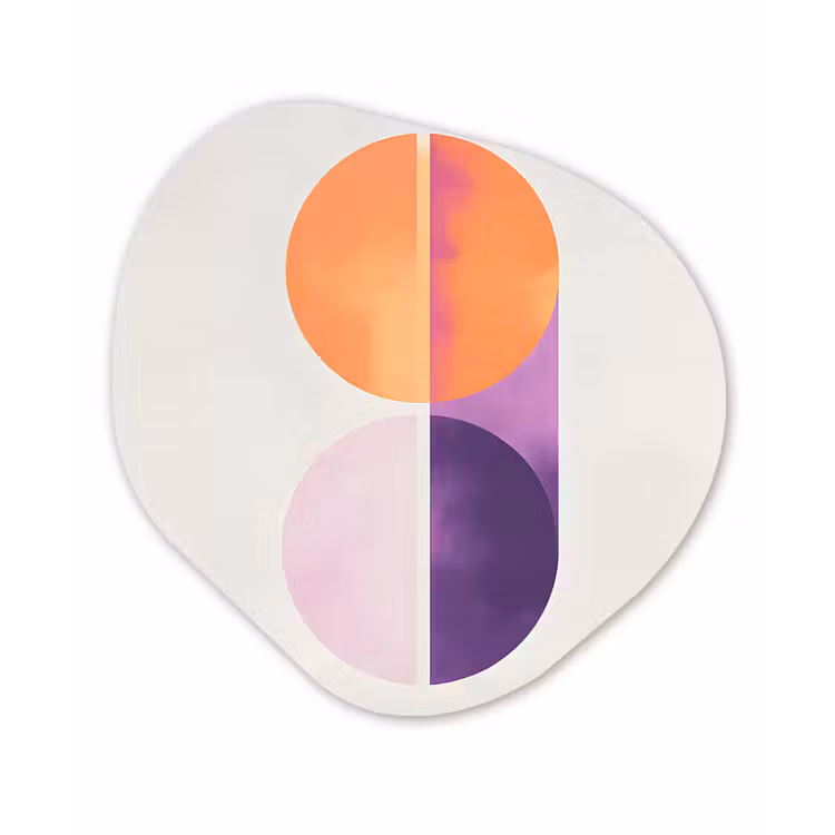 Cirkels - Abstract - Paars Wandcirkel Organisch Aluminium middel -3d