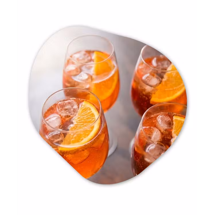 Drank - Sinaasappel - IJs - Zomer - Oranje Wandcirkel Organisch Aluminium middel -3d