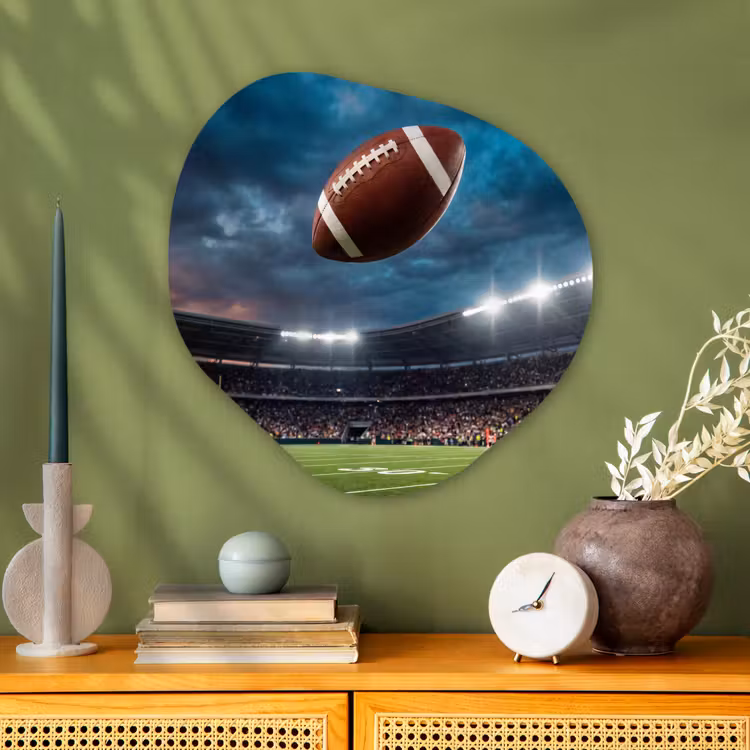 Football - Bal - Stadion - Sport Wandcirkel Organisch Aluminium middel -sfeer2