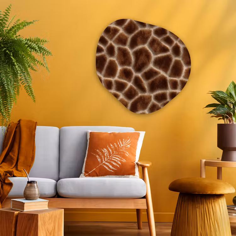 Giraf - Bruin - Vacht Wandcirkel Organisch Aluminium middel 851 -sfeer4