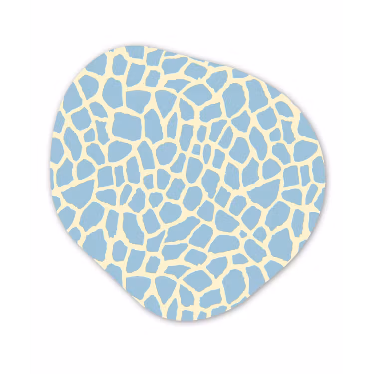 Giraf - Modern - Blauw Wandcirkel Organisch Aluminium middel 851 -3d