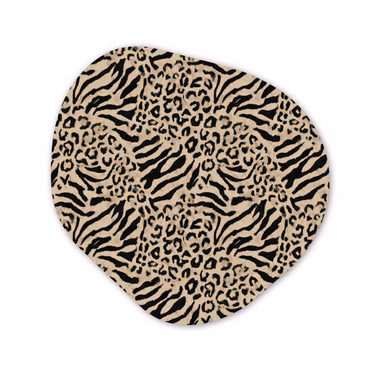 Giraf - Zebra - Motief - Bruin Wandcirkel Organisch Aluminium middel 851 -3d