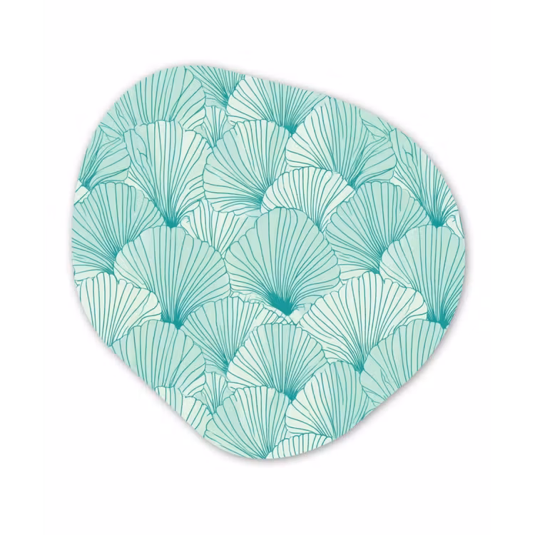 Groen - Wit - Ginko - Getekend - Textuur Wandcirkel Organisch Aluminium middel 851 -3d