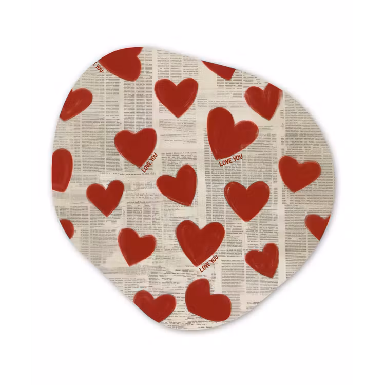 Hartjes - Krant - Loveyou Wandcirkel Organisch Aluminium middel -3d