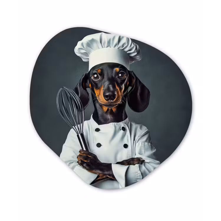 Hond - Garde - Kok Wandcirkel Organisch Aluminium middel -3d