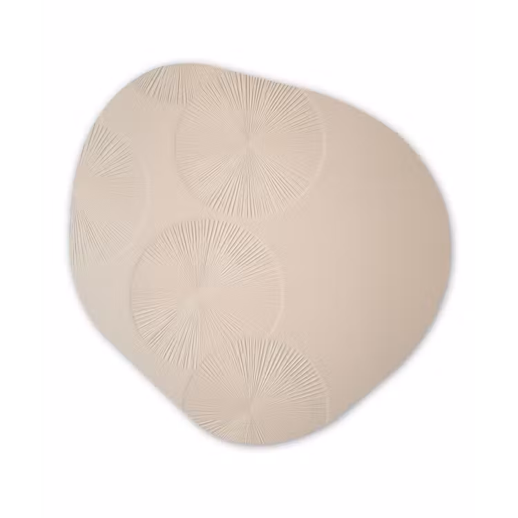 Japandi - Beige - Modern Wandcirkel Organisch Aluminium middel -3d