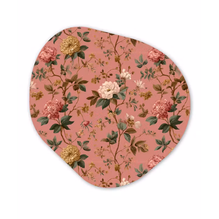 Klassiek - Botanisch - Roze Wandcirkel Organisch Aluminium middel 851 -3d
