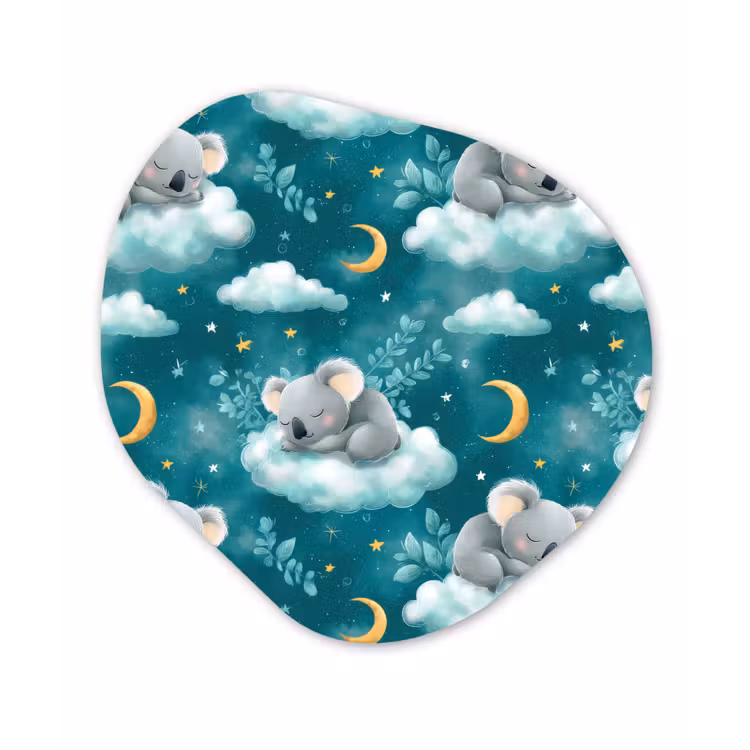 Koala's - Betoverend - Blauw Wandcirkel Organisch Aluminium middel 851 -3d