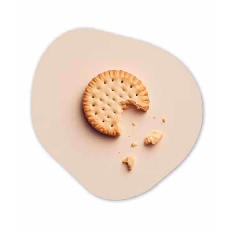 Koekje - Kruimels - beige Wandcirkel Organisch Aluminium middel -3d