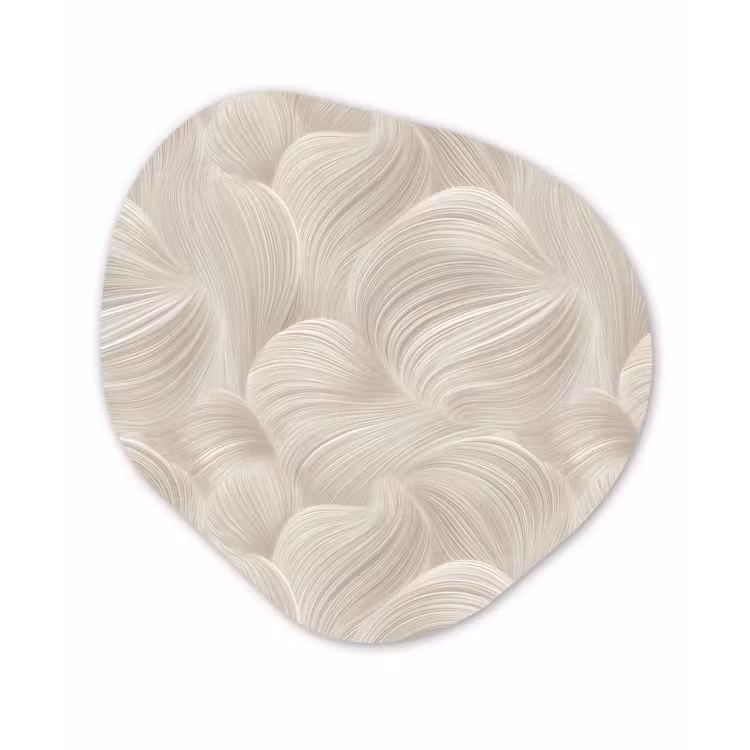 Lijnen - Waaier - Beige Wandcirkel Organisch Aluminium middel 851 -3d