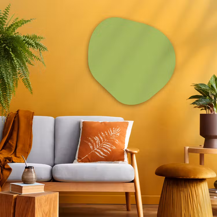 Lime - Glow - Groen Wandcirkel Organisch Aluminium middel 851 -sfeer4