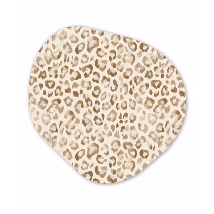 Luipaard - Klassiek - Beige Wandcirkel Organisch Aluminium middel 851 -3d