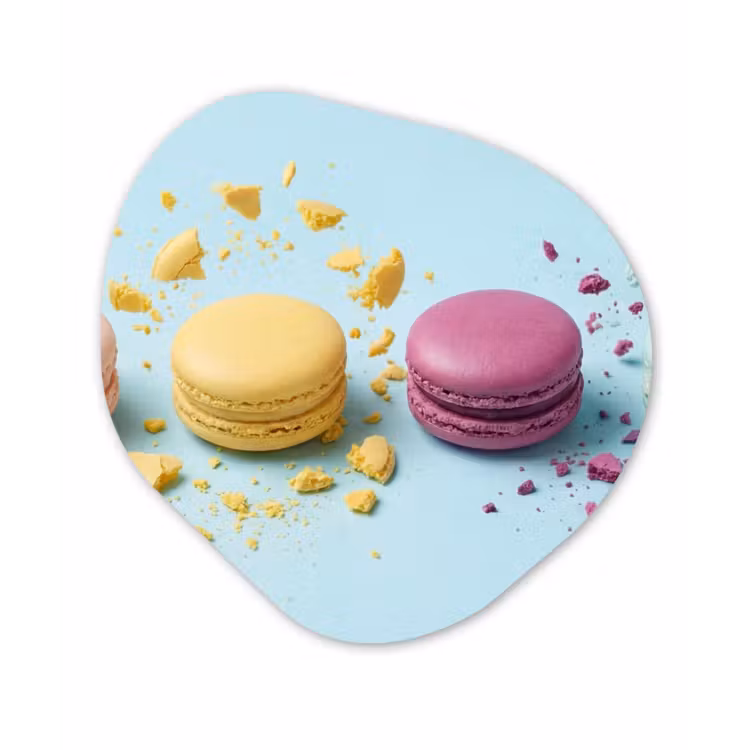 Macarons - Kleurrijk - Pastel Wandcirkel Organisch Aluminium middel -3d