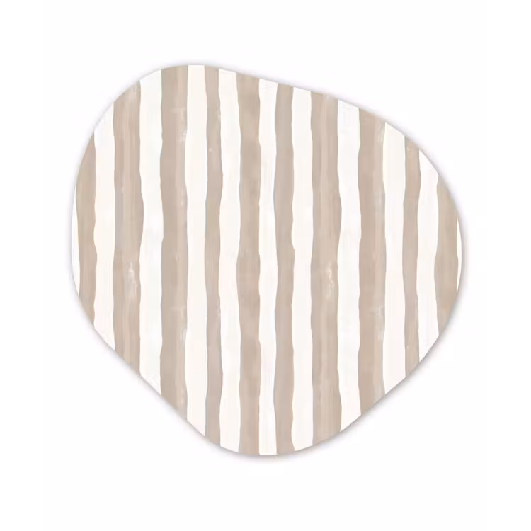 Minimalistisch - Strepen - Beige Wandcirkel Organisch Aluminium middel 851 -3d