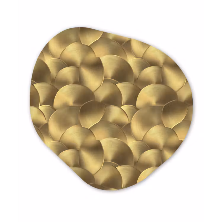 Modern - Cirkel - Goud Wandcirkel Organisch Aluminium middel 851 -3d