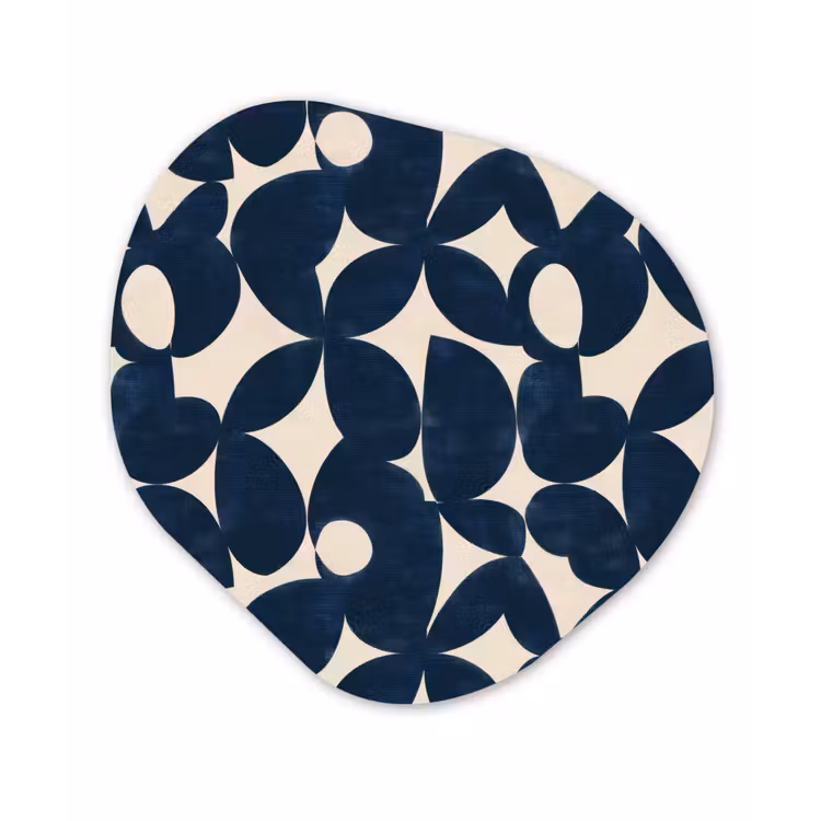 Modern - Geometrisch - Blauw Wandcirkel Organisch Aluminium middel 851 -3d