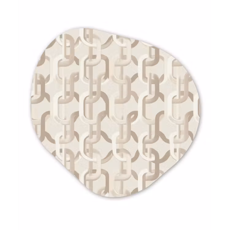 Motief - Abstract - Beige Wandcirkel Organisch Aluminium middel 851 -3d