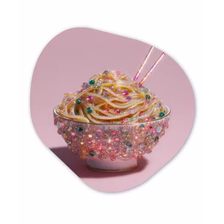 Noodles - Edelstenen - Stokjes - Roze Wandcirkel Organisch Aluminium middel -3d