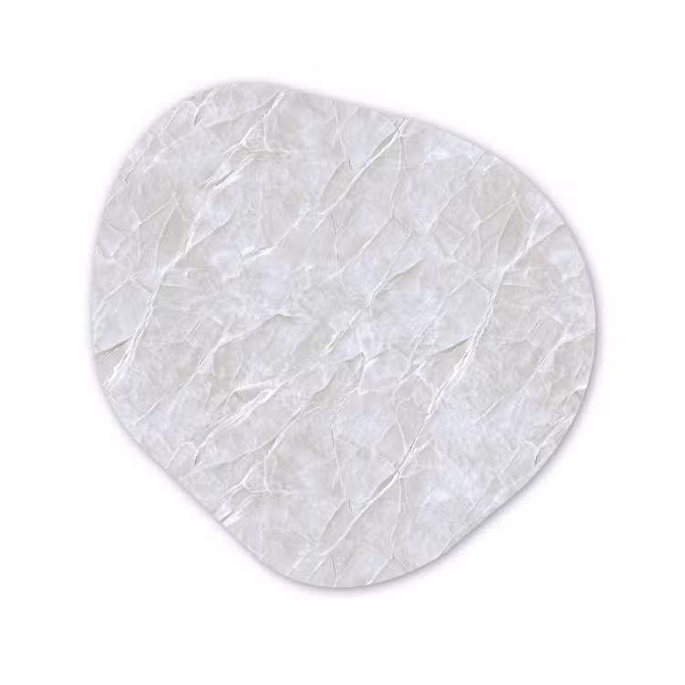 Oppervlakte - Textuur - Grijs Wandcirkel Organisch Aluminium middel 851 -3d