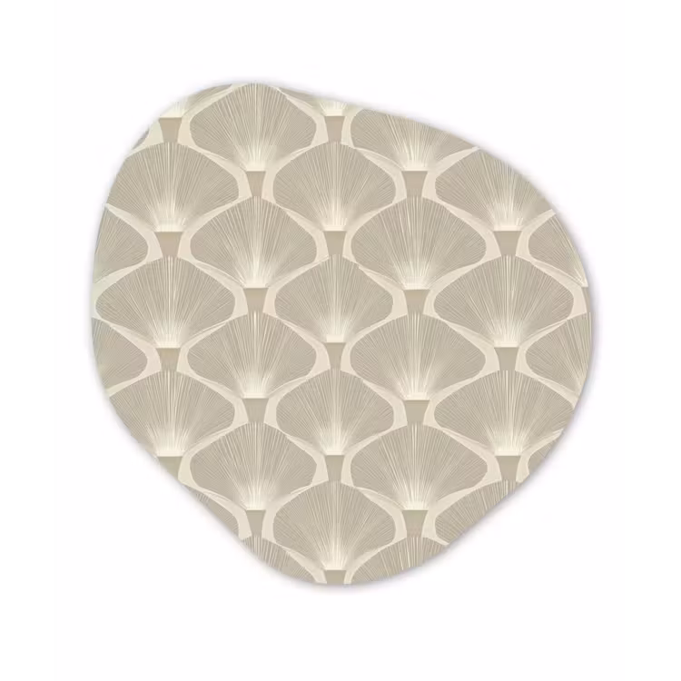 Paneel - Ginkgo - Zand Wandcirkel Organisch Aluminium middel 851 -3d