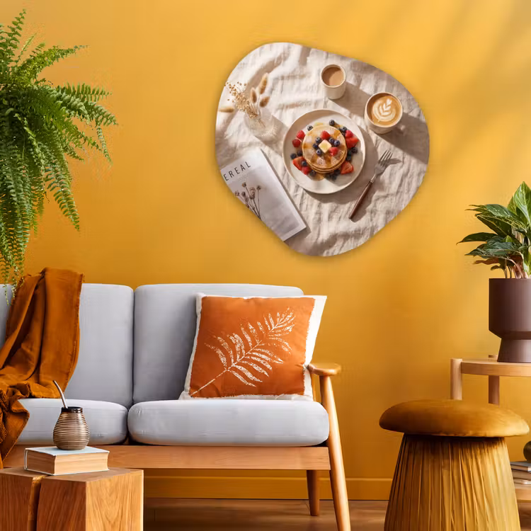Pannenkoeken - Bessen - Ontbijt - Modern - Beige Wandcirkel Organisch Aluminium middel -sfeer4