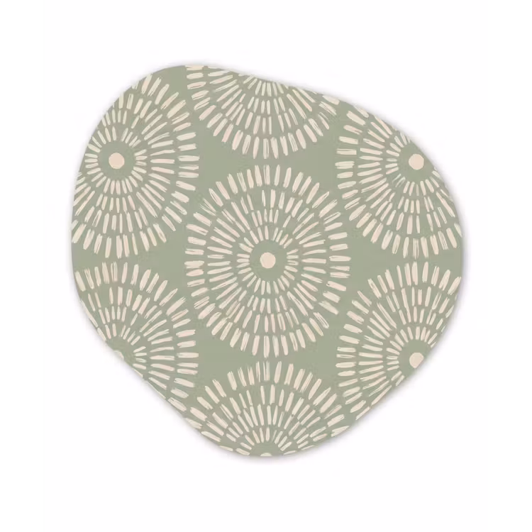 Patroon - Cirkels - Abstract - Modern - Groen Wandcirkel Organisch Aluminium middel -3d