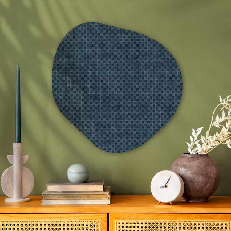 Patroon - Mozaïek - Groen Wandcirkel Organisch Aluminium middel 851 -sfeer2