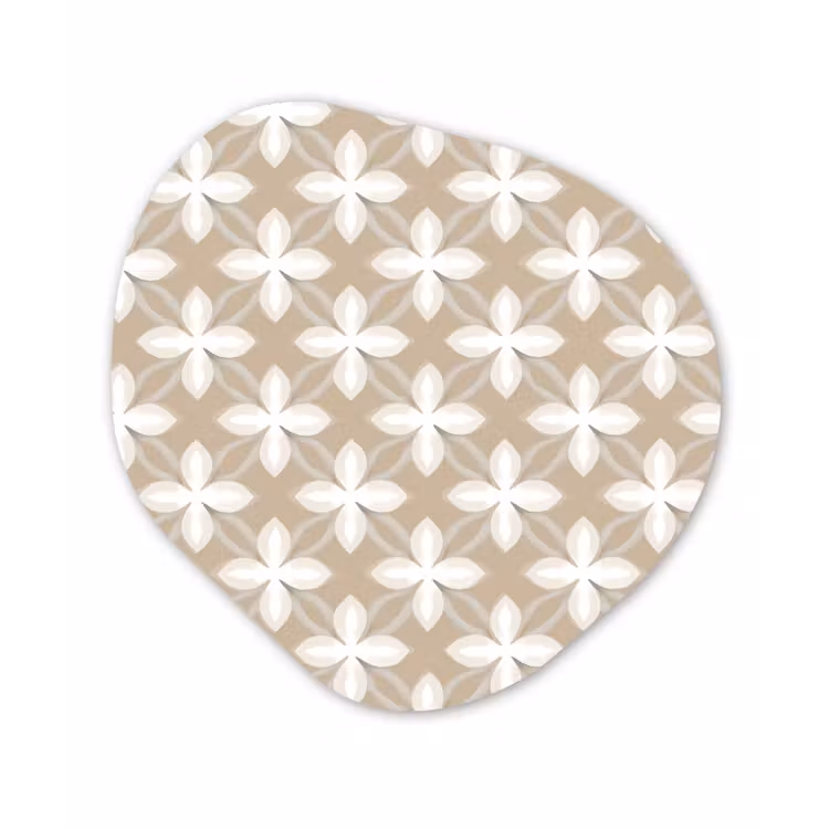 Patroon - Symmetrisch - Beige Wandcirkel Organisch Aluminium middel 851 -3d