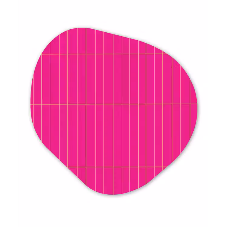 Patroon - Tegel - Magenta - Roze Wandcirkel Organisch Aluminium middel 851 -3d