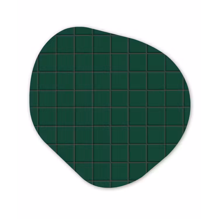 Patroon - Tegels - Dennen - Groen Wandcirkel Organisch Aluminium middel 851 -3d