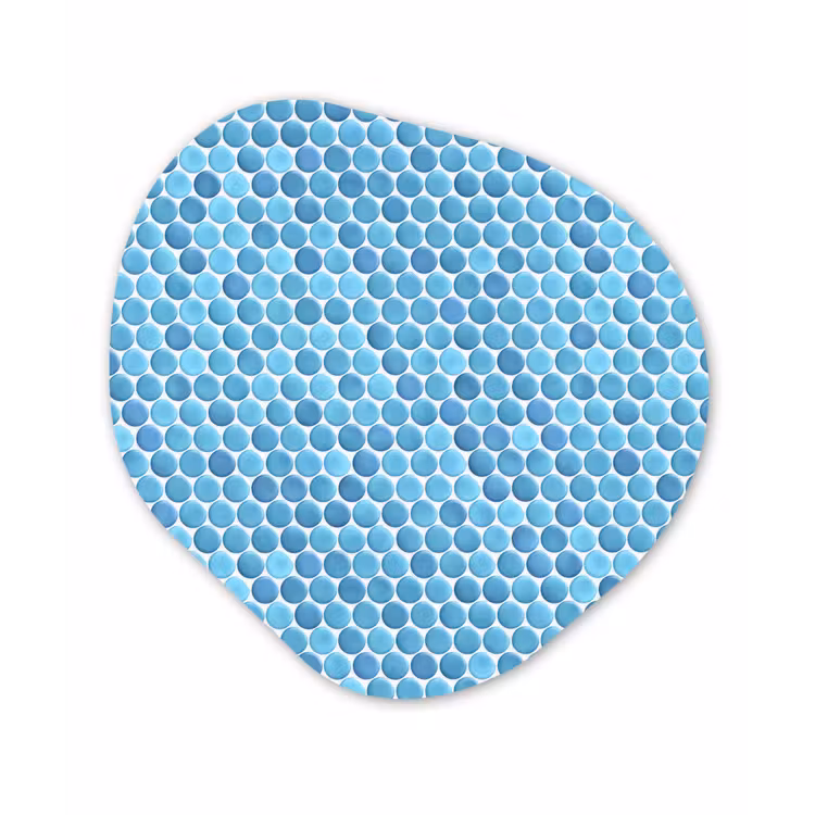 Penny - Mozaïek - Lichtblauw Wandcirkel Organisch Aluminium middel 851 -3d