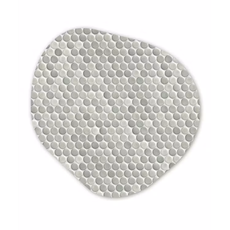 Penny - Mozaïek - Lichtgrijs Wandcirkel Organisch Aluminium middel 851 -3d