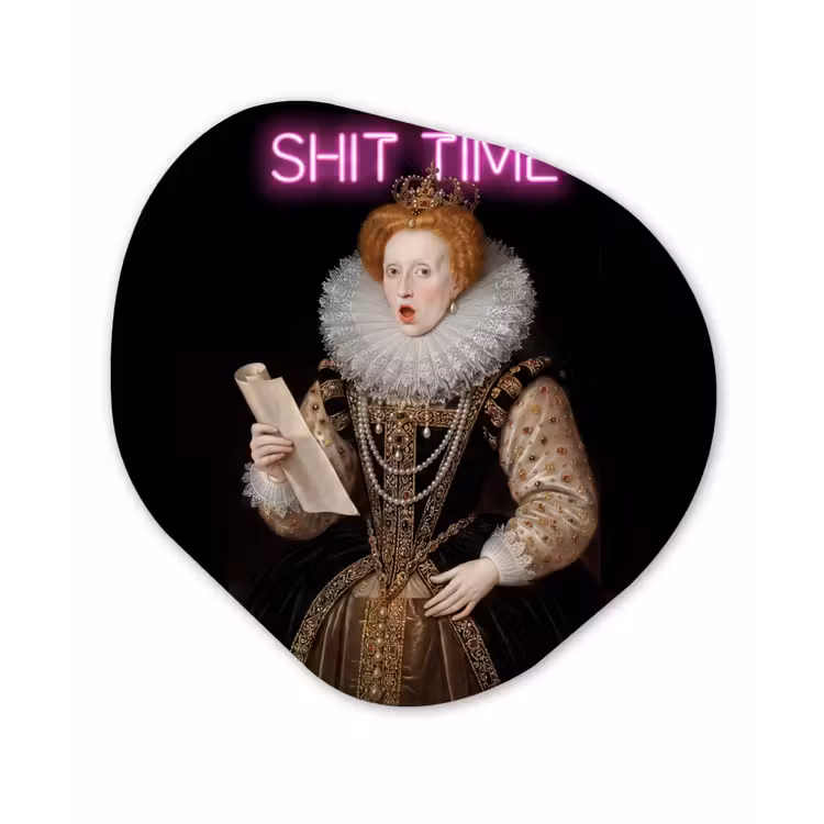 Portret - Humor - Neon Wandcirkel Organisch Aluminium middel -3d