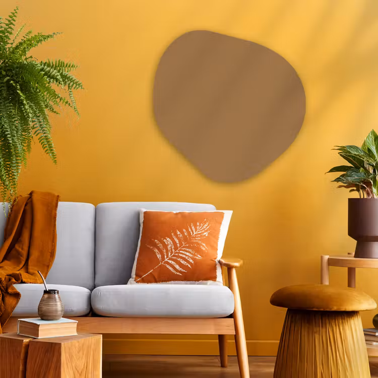 Sahara - Earth - Oranje Wandcirkel Organisch Aluminium middel 851 -sfeer4