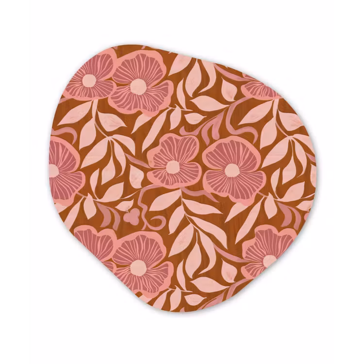 Sfeer - Bloemen - Roze Wandcirkel Organisch Aluminium middel 851 -3d