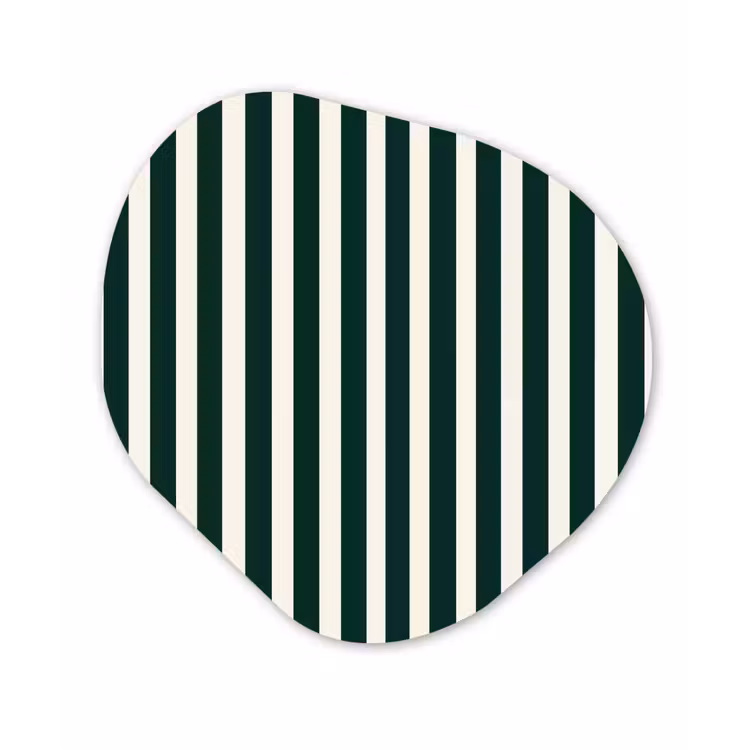Strepen - Klassiek - Groen Wandcirkel Organisch Aluminium middel 851 -3d